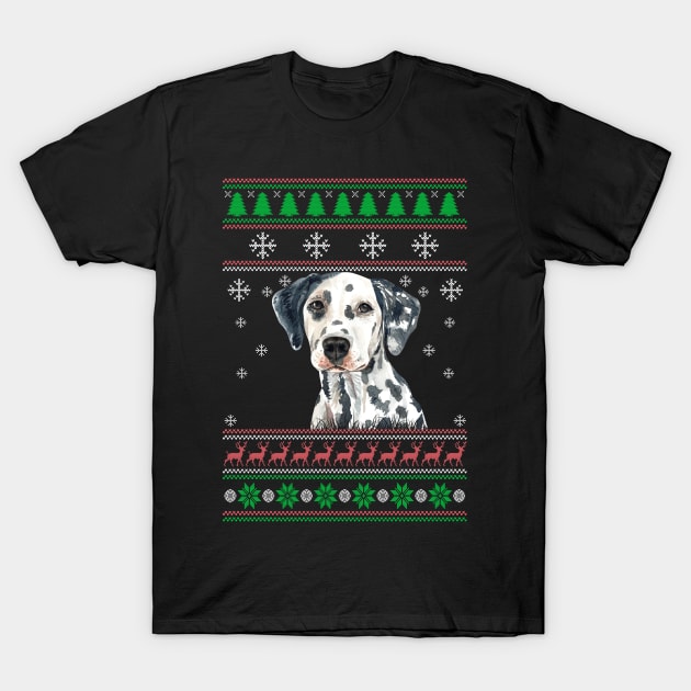 Dalmatian Ugly Christmas Sweater Funny Dog Lover Owner Gifts T-Shirt by nzbworld